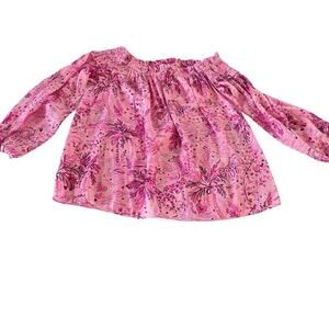 Lilly Pulitzer Top‎ Women's Pink Off The Shoulder Hearts Design Top Sz XS